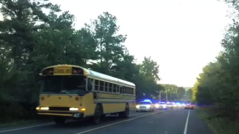 Police chase a Jacksonville school bus that was hijacked Thursday morning on Arkansas 5. 