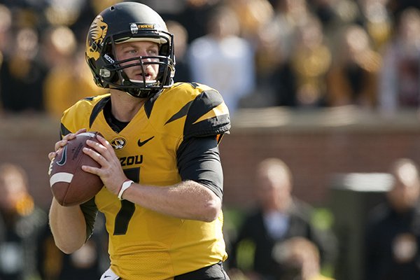 Missouri quarterback Maty Mauk throws during the first quarter of an NCAA college football game against Florida Saturday, Oct. 19, 2013, in Columbia, Mo. Missouri won 36-17. (AP Photo/L.G. Patterson)
