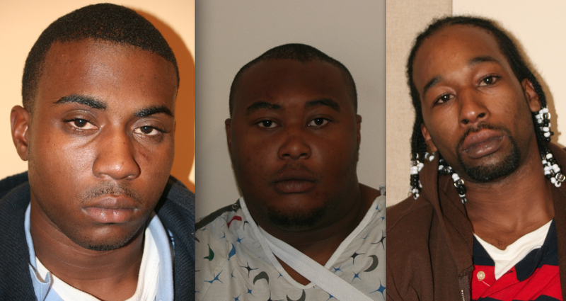 Coreyonte Milton, left, Mardarius Love, center, and Mark Franklin, right, are pictured in these images released by the Bryant Police Department.