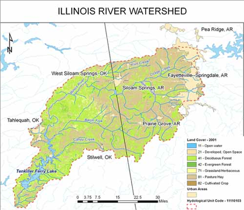 The Illinois River watershed.
