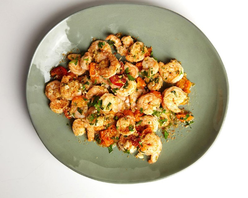 Garlic-Crusted Shrimp With Cherry Tomatoes