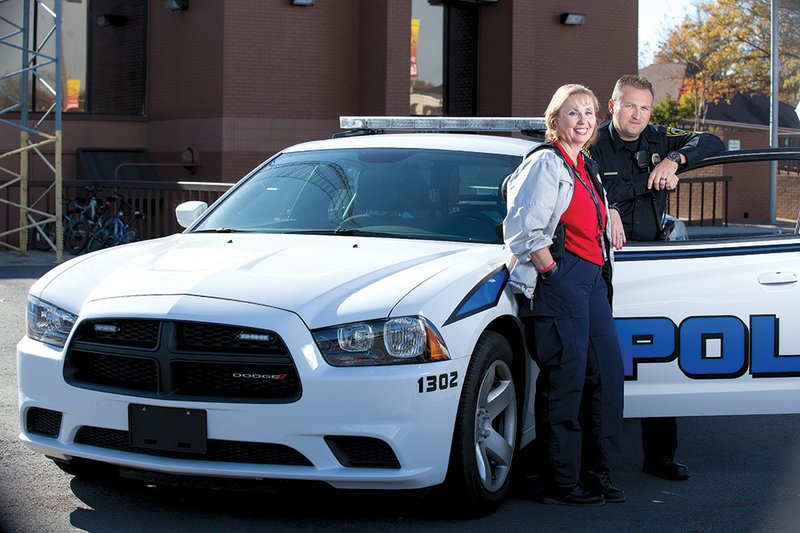 Tina Frost, chaplain for the Cabot Police Department, and Sgt. Keith Graham will participate in this year’s COPS Toy Patrol on Dec. 17. 