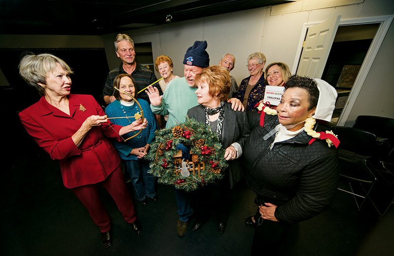 Our Towne Productions will present Hallelujah Girls at 7 p.m. Dec. 6-7 and Dec. 13-14 in the performing arts center at the Our Towne Convention and Visitor Center in Fairfield Bay. Cast and crew members include, from the left, Frieda McClellan as Bunny; Sharon Shafer, prompter and set changer; Dan Feuer as Bobby Dwayne; Pat Ethridge, stage manager; David McBee as Porter; Sharon Luxon as Carlene; Ernest Campbell, set design; Bonnie Hookman, set design; Linda Tangen, costume designer; and Janice Thompson as Mavis. Not shown are Seana Garrow as Nita; Jackie Rohrer as Crystal; Cindy Richey as Sugar Lee; Sharon Shafer, prompter and set changer; and David McClellan, who is in charge of sound.