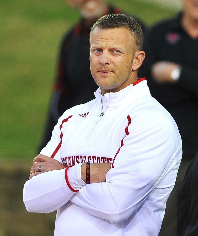 Arkansas State head coach Bryan Harsin during Saturday night's game at Liberty Bank Stadium in Jonesboro.

Special to the Arkansas Democrat-Gazette/JIMMY JONES