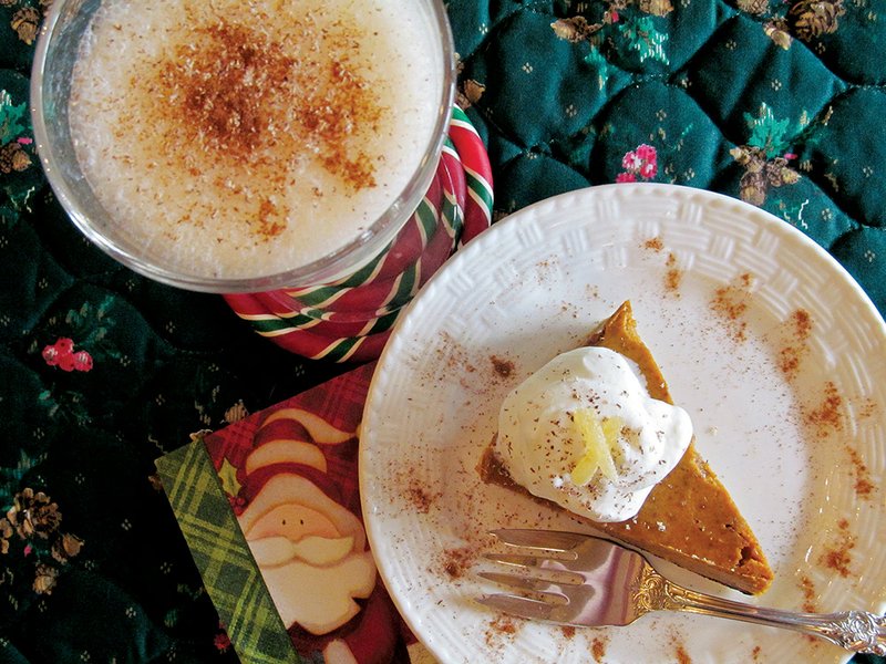 Pumpkin Eggnog Custard Pie combines two delicious holiday traditions into one distinctive dessert. For an even richer treat, serve this pie alongside a goblet of traditional creamy eggnog.