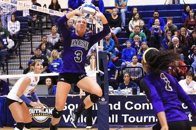 Central Arkansas senior setter Marissa Collins and the Sugar Bears face Purdue in the NCAA Tournament today at the Hearnes Center in Columbia, Mo. 