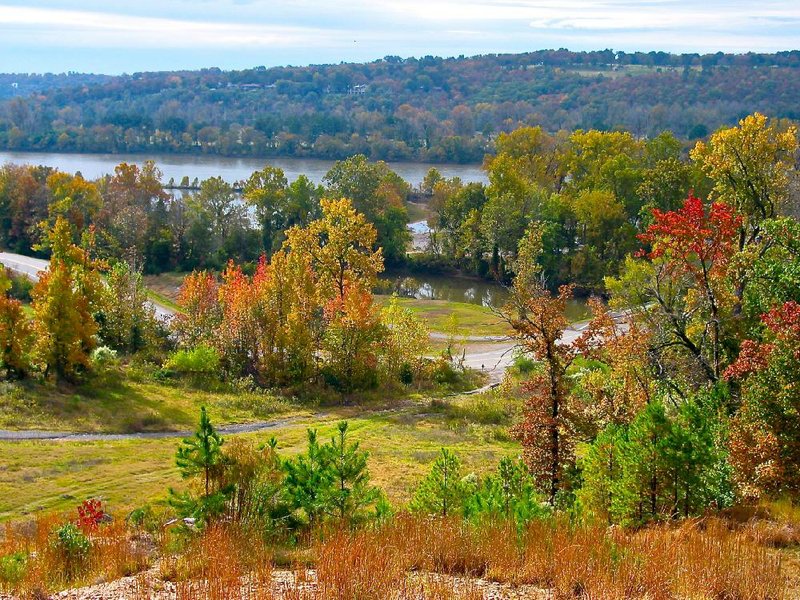 Burns Park's 5-mile Green Trail features this vista of the Arkansas River and Little Rock's Riverdale area on the far side.
Arkansas Democrat-Gazette/MICHAEL STOREY