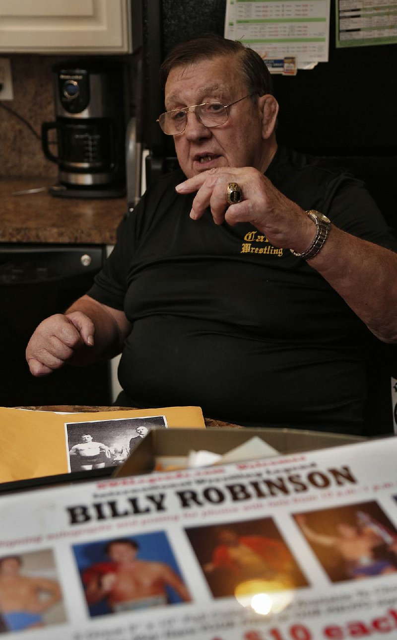 Arkansas Democrat-Gazette/JOHN SYKES JR. - Former world champion wrestler Billy Robinson talks about his long career at his Little Rock home. 111913