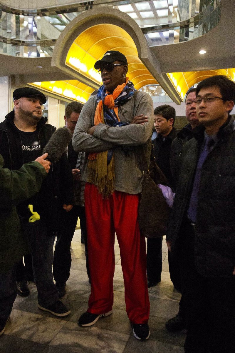 Rodman, ex-NBA players arrive in North Korea for basketball game