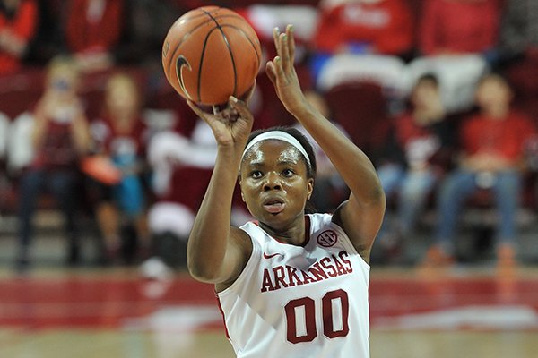 Arkansas forward Jessica Jackson tied a career-high with 22 points Sunday at Missouri. The Razorbacks won 69-66.