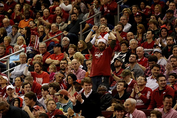 The crowd at Verizon Arena watches the Razorbacks play against South Alabama on Saturday, December 21, 2013. 