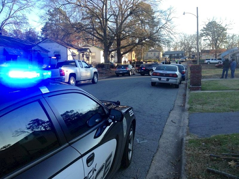 Police respond to a fatal shooting Tuesday afternoon at the 1500 block of Adams Street in Little Rock.