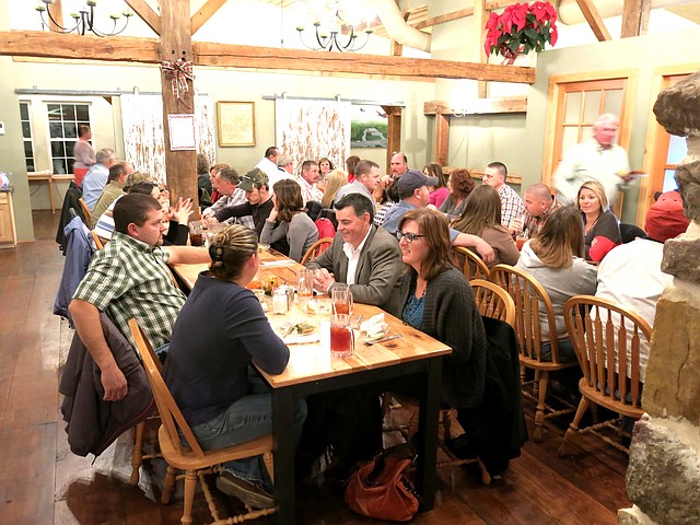 Photo by Randy Moll Gentry city employees and their families attended a city-sponsored employee appreciation dinner at the Wooden Spoon Restaurant held in Gentry on Dec. 12.