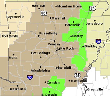 Parts of Northwest Arkansas are experiencing low temperatures and cold winds, the National Weather Service in Little Rock said. 