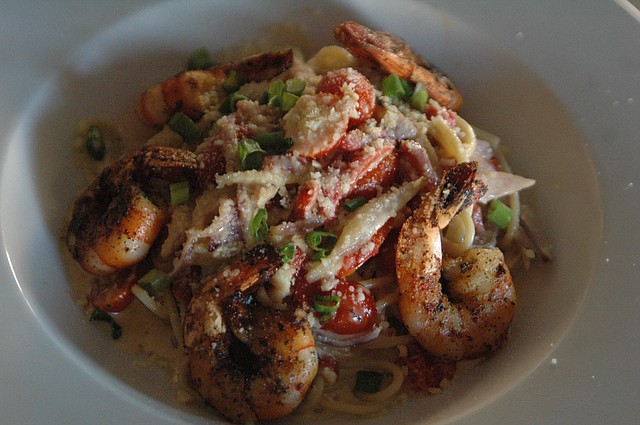 The Alfredo sauce that tops the Cajun Alfredo at 6494 Bistro in Fayetteville contains cream and hint of bourbon.