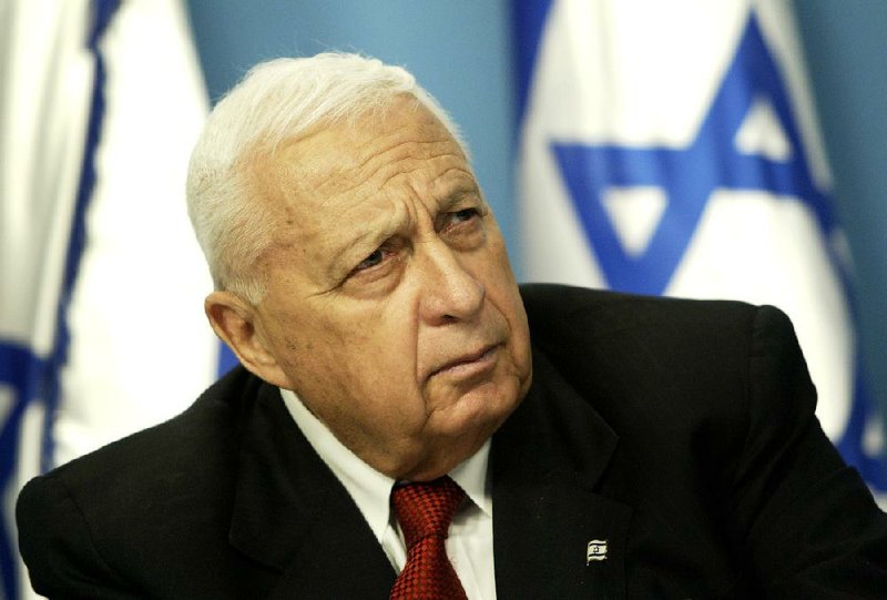 Ariel Sharon in May 2004, while he was Israeli prime minister.The fi ery leader was a champion of Jewish settlements in the West Bank and Gaza, but he grew to realize a Palestinian state was inevitable. 