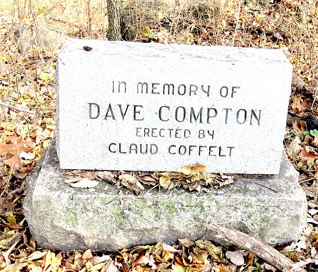 Photo by Mike Eckels This is the only marker signifying Compton Park, which was dedicated to David Compton, Jr., in 1959. The park is located at the east end of Crystal Lake, off of Arkansas Highway 102, in Decatur. Compton Park is used as a camp ground.