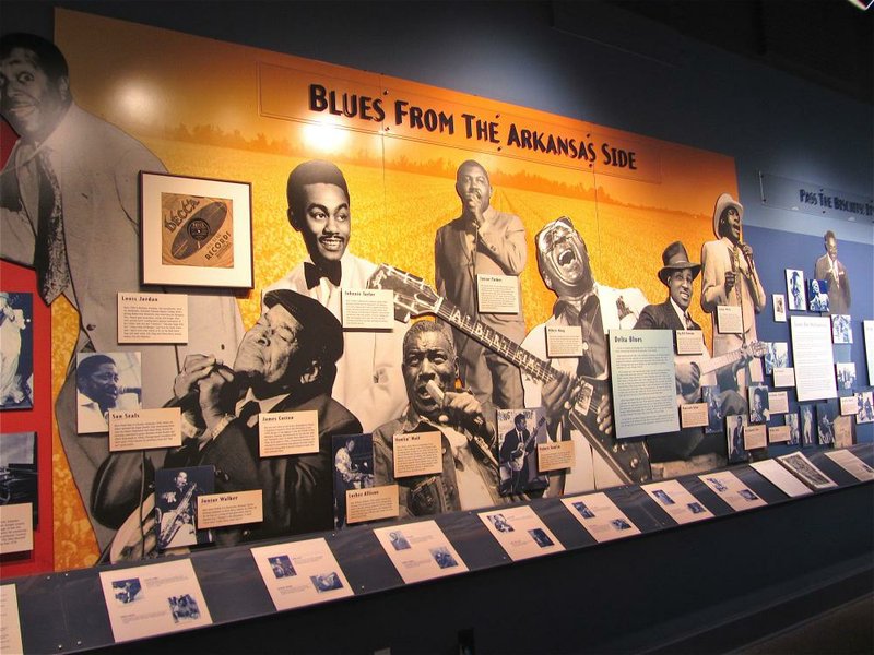 A gallery at the Delta Cultural Center in Helena-West Helena celebrates the blues and other music of the region. 
