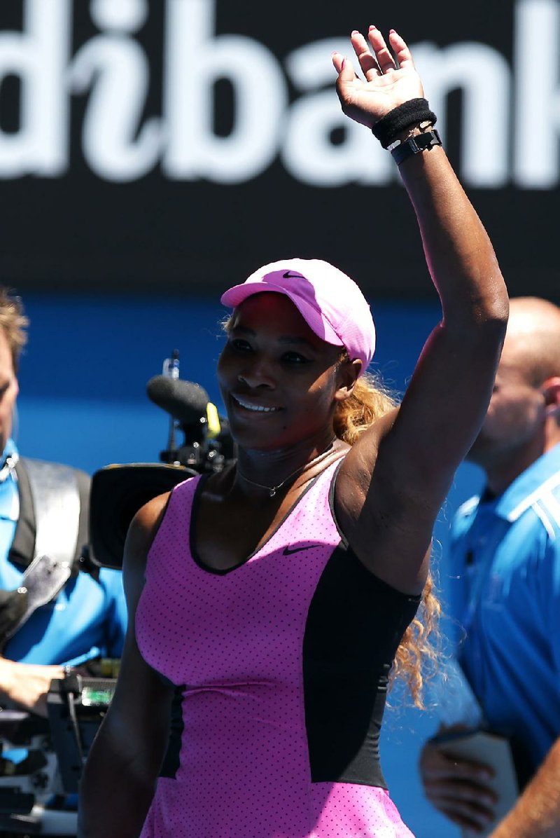 Serena Williams’ victory over Daniela Hantuchova was the 61st of her career at the Australian Open, a tournament record. 