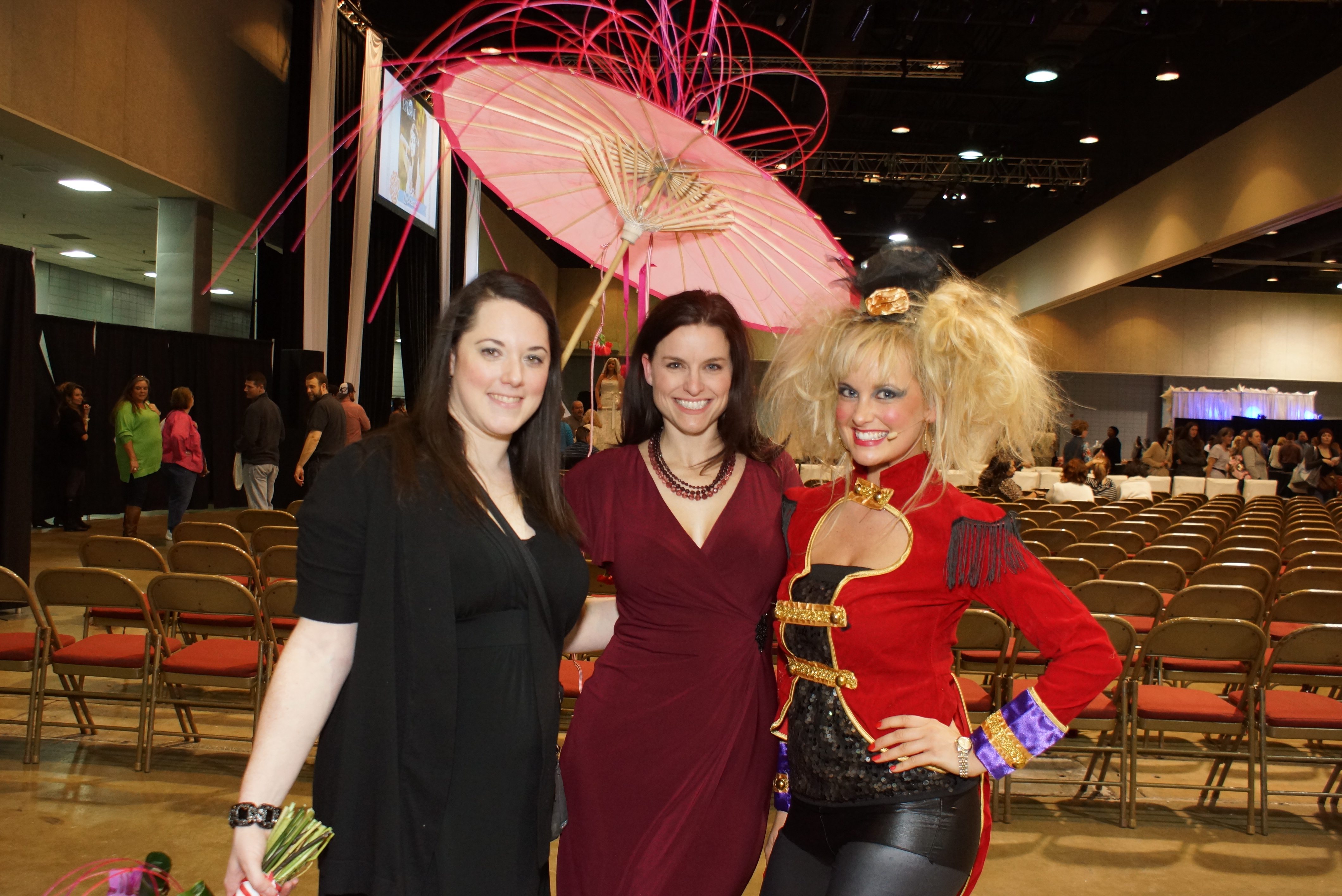 Elizabeth Pannell (fashion show director), Tabitha Cunningham (Event Coordinator), and Lauren Clark (ringmaster for fashion show)