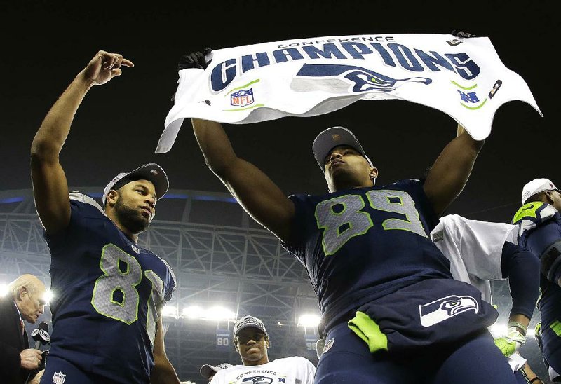 Seattle wide receivers Golden Tate (left) and Doug Baldwin have helped lead the Seahawks to their first Super Bowl since the 2005 season. 