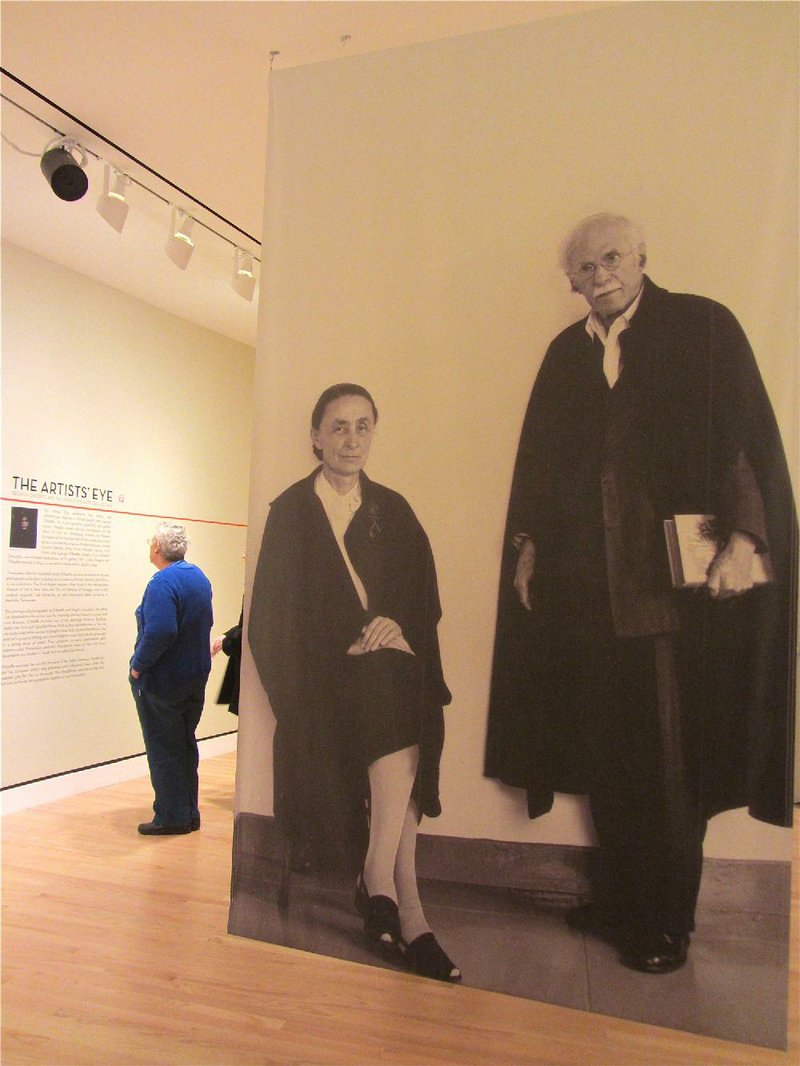 Images of Georgia O’Keeffe and Alfred Stieglitz greet visitors to “The Artists’ Eye” exhibition at Crystal Bridges Museum of American Art in Bentonville. 
