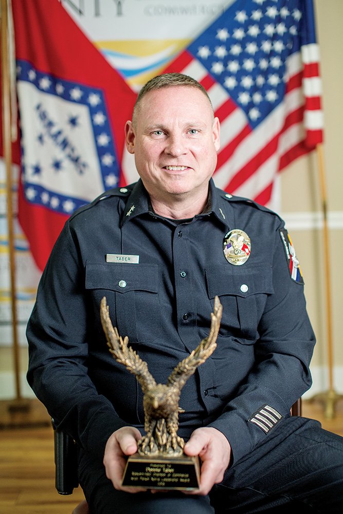 Malvern Police Chief Donny Taber received the Kristi Parker Norris Leadership Award from the Malvern/Hot Spring County Chamber of Commerce at the chamber’s 2014 Awards Banquet on Jan. 23.