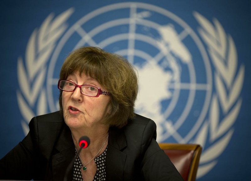 Kirsten Sandberg, chairman of the U.N. Committee on the Rights of the Child, on Wednesday in Geneva talks about the panel’s report criticizing the Vatican’s policies that it said allowed priests to abuse thousands of children over decades. 