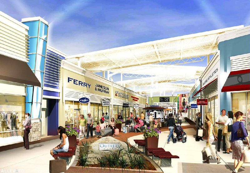 An artist’s rendering released in February 2014 shows how The Outlets at Little Rock will look. 