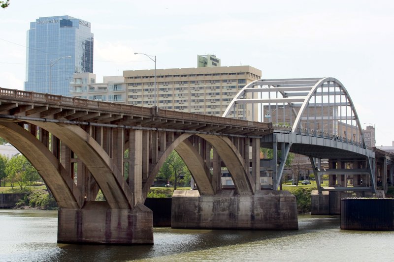 FILE — The Broadway Bridge connects downtowns Little Rock and North Little Rock.