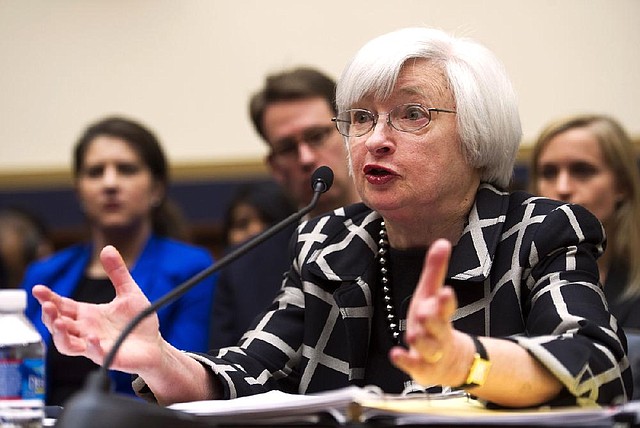 Federal Reserve Chairman Janet Yellen testifies Tuesday before the House Financial Services Committee on Capitol Hill in Washington. 