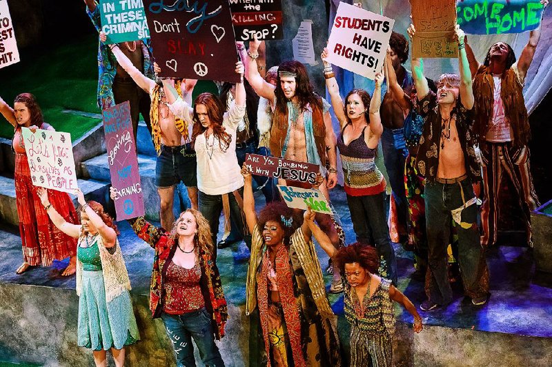 The young touring cast of Hair takes the stage Tuesday for three-night run at Little Rock’s Robinson Center Music Hall. 