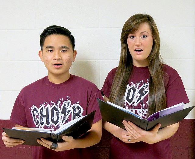 Photo by Randy Moll Thien Le and Kristen Flesner were selected as members of the Arkansas All-State Choir. To earn the honor, they competed against 1,300 choir students from northwest Arkansas to qualify for the all-region choir and then against 850 choral students from across the state for the all-state honors. They will represent Gentry High School at the All-State Convention in Hot Springs Feb. 19-22.