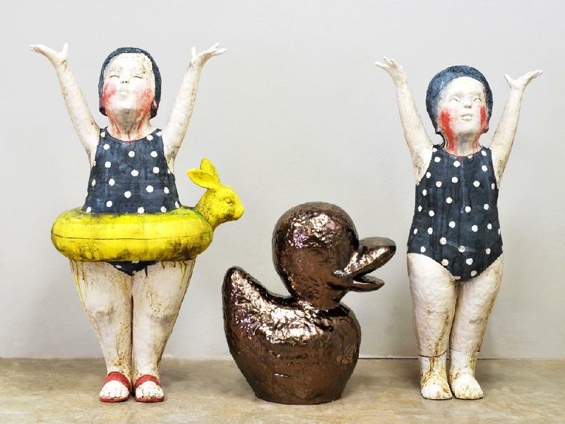 Kensuke Yamada’s stoneware work Bathing Beauties is part of the exhibit “Primary Clay” in Gallery III in the University of Arkansas at Little Rock’s Fine Arts Building. 


