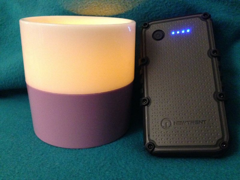 Special to the Arkansas Democrat-Gazette - 02/21/2014 - The SoundGlow portable speaker and the Powerpak Ultra backup battery are two unusual products made for those on the go.