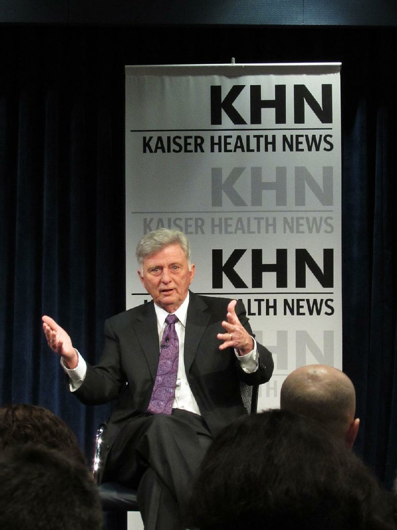  Arkansas Democrat-Gazette/SARAH D. WIRE - 02/24/2014 - Gov. Mike Beebe talks about Arkansas' Private Option plan to expand Medicaid at a media-only forum at the Kaiser Family Foundation in Washington Monday, February 24, 2014
