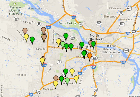 The Little Rock Police Department took reports of 17 burglaries and 12 robberies throughout the city Friday through Monday.