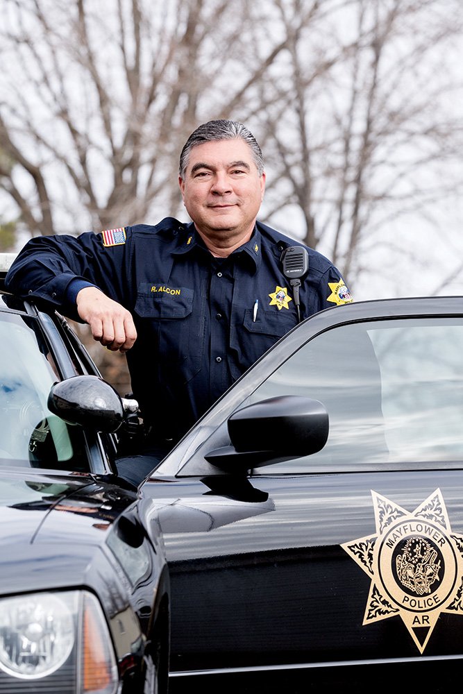 Robert Alcon, the new Mayflower police chief, retired in February after a 28-year career with the Arkansas State Police, where he was on the SWAT team for many years. He was also employed by the Mayflower Police Department a few years ago as interim chief during a period of transition. Alcon said his goals for the department include providing additional officers, more training, upgraded equipment and a school-resource officer in every school.