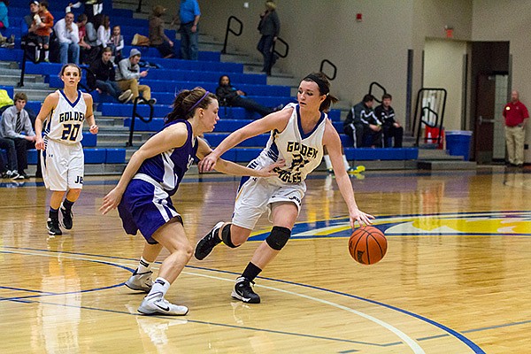 COURTESY PHOTO 
Sierra Shipley of John Brown has helped lead the Eagles to a school record 23 wins this season and earned first-team all-conference honors. She is ranked No. 7 all-time in scoring at JBU and leads the team this year, averaging 16.5 points per game.