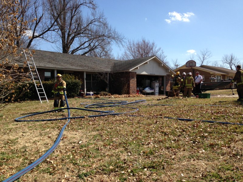 The scene of a house fire Tuesday afternoon in Springdale.