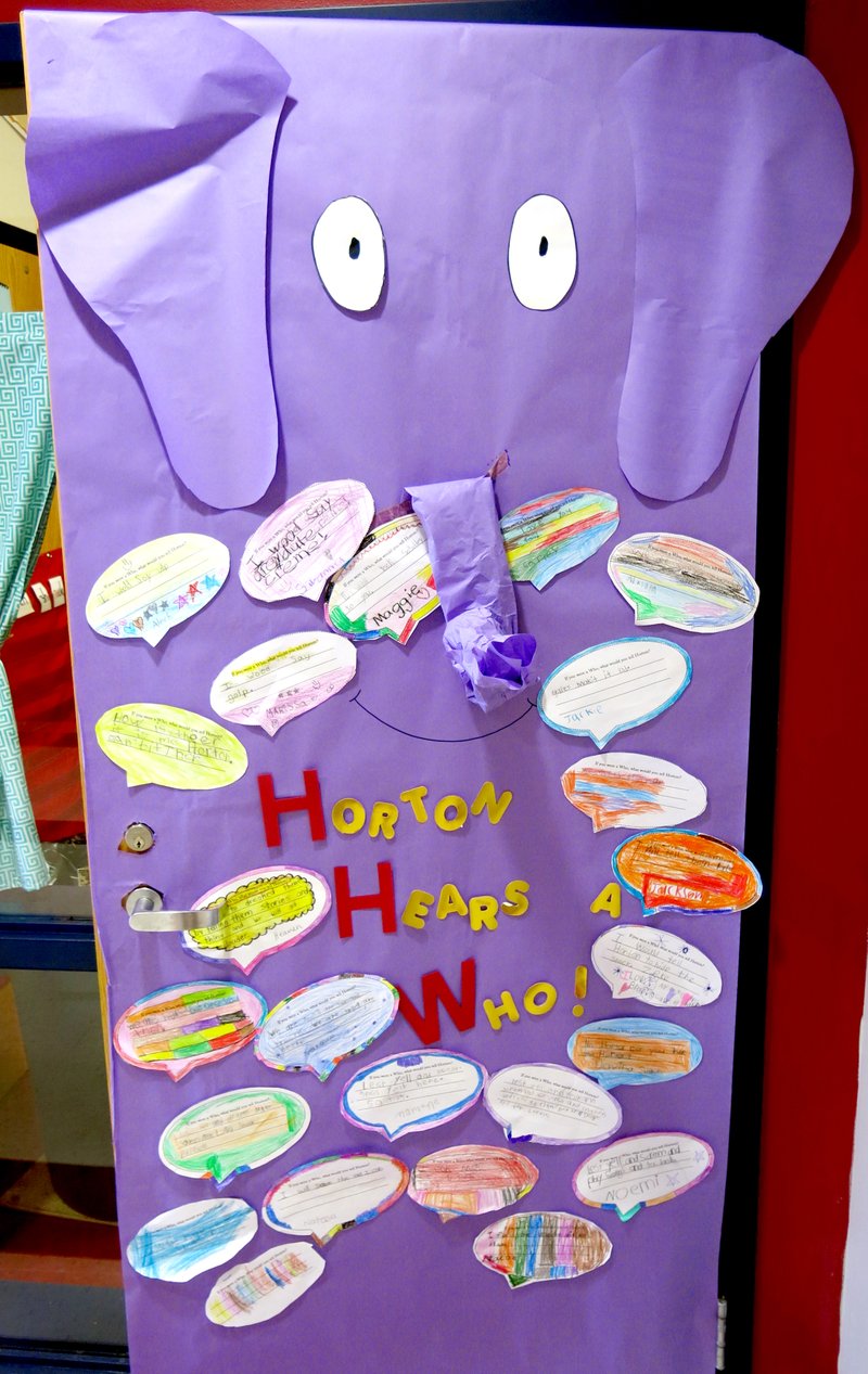 Horton, one of the many beloved characters of legendary children's author, Dr. Seuss, hangs out on Cara Piakowski's first grade classroom door at Decatur's Northside Elementary on March 7. Piakowski's door adornments took first place in the Dr. Seuss Pre-K to second grade door contest.