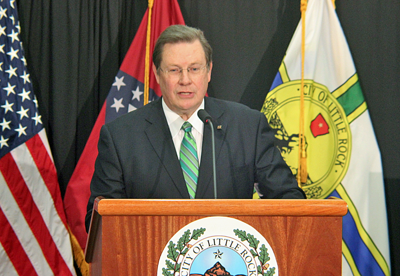 Little Rock Mayor Mark Stodola gives his State of the City address Monday.