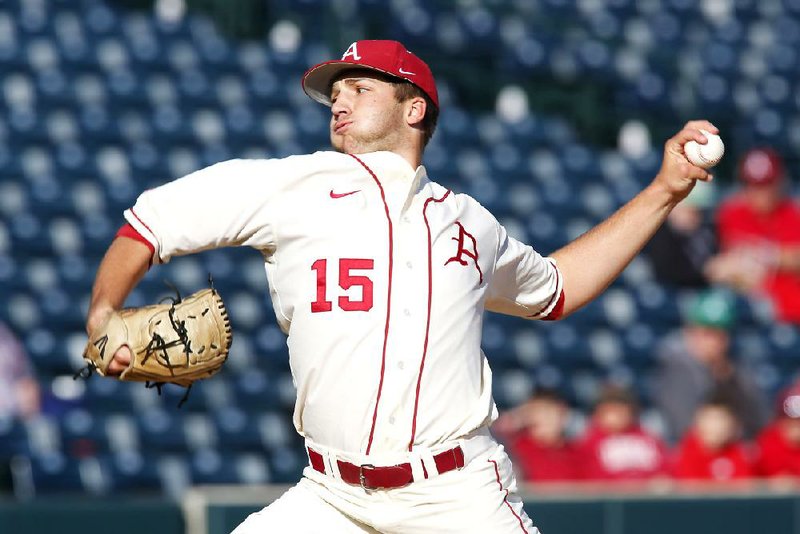 Arkansas left-hander Colin Poche faced 14 batters in his four innings of work Tuesday against Grambling State, allowing a hit and striking out three. He received credit for the victory, his first of the season. Poche threw 44 pitches. 