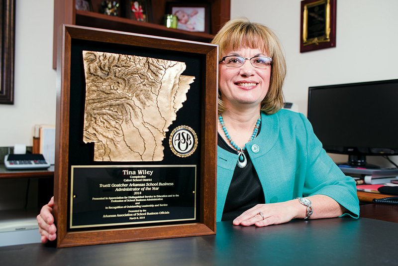 Tina Wiley, director of finance for the Cabot Public School District, received the Truett Goatcher School Business Administrator of the Year award from the Arkansas Association of School Business Officials on March 6 at the state convention held in Little Rock.