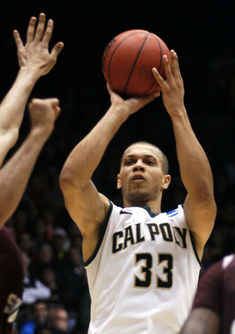 Cal Poly’s Chris Eversley scored 19 points as the Mustangs won their first NCAA Tournament game Wednesday night, advancing to take on No. 1 seed Wichita State.