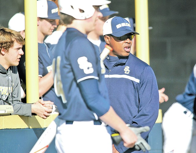  STAFF PHOTO JASON IVESTER Moe Henry, Shiloh Christian coach, jumped at the chance to take over the championship-caliber Saints program after being an assistant coach at Springdale High.