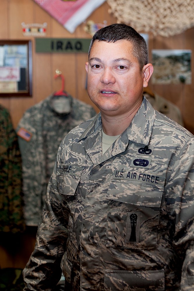 First Sgt. Brian Anible of Conway, who serves with the 188th Mission Support Group of the Arkansas Air National Guard in Fort Smith, was awarded the title of 2014 Faulkner County Veteran of the Year on March 14.
