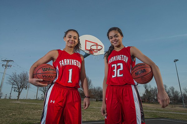 Tayton, left, and Tahlon Hopkins of Farmington, playing their first season of high school basketball, took the Lady Cardinals to another level. 