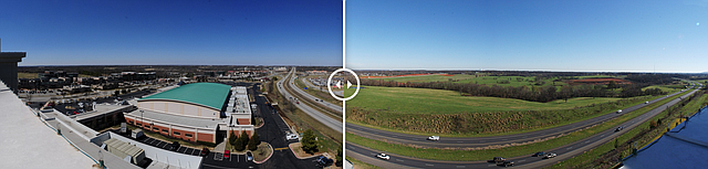 A screenshot of an interactive panorama showing growth in Rogers.