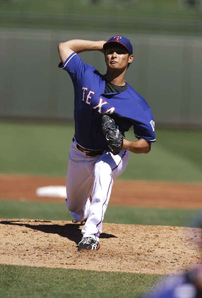 Texas right-hander Yu Darvish will not be the Rangers’ opening-day starter after he said through an interpreter Tuesday he wouldn’t be ready Monday because of a stiff neck. 